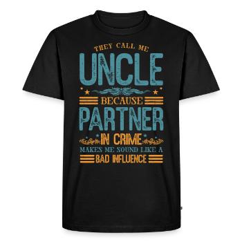 Uncle funny - Men's Premium Organic T-Shirt - black - Front - Nico (187cm)