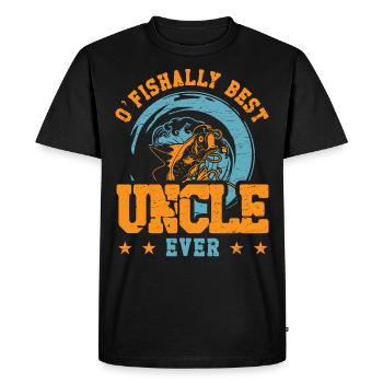 Oncle drôle O’Fishally Best Uncle Ever - T-shirt Premium bio Homme - noir - Devant - Nico (187cm)