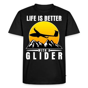 Planeur Glider Planeur - T-shirt Premium bio Homme - noir - Devant - Nico (187cm)