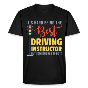 Driving licence Vehicles Driving instructor Profession - Men's Premium Organic T-Shirt - black - Front - Nico (187cm)