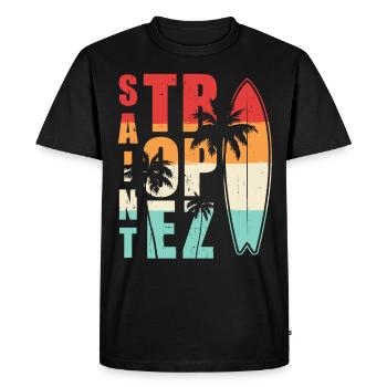 Saint Tropez Surfing Summer - Men's Premium Organic T-Shirt - black - Front - Nico (187cm)
