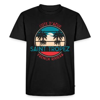 Saint Tropez Summer French Riviera - Men's Premium Organic T-Shirt - black - Front - Nico (187cm)