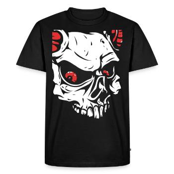 Devil skull with horns - Men's Premium Organic T-Shirt - black - Front - Nico (187cm)