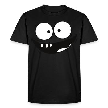 Visage qui rit - T-shirt Premium bio Homme - noir - Devant - Nico (187cm)
