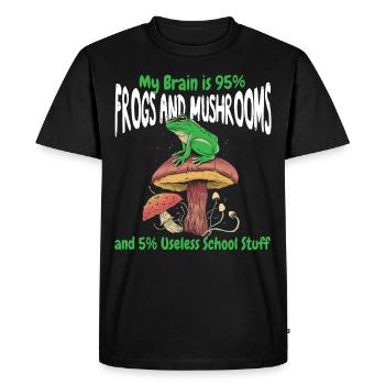 Cottagecore Aesthetic Frogs And Mushroom - Men's Premium Organic T-Shirt - black - Front - Nico (187cm)