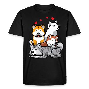 Akita Inu - Men's Premium Organic T-Shirt - black - Front - Nico (187cm)