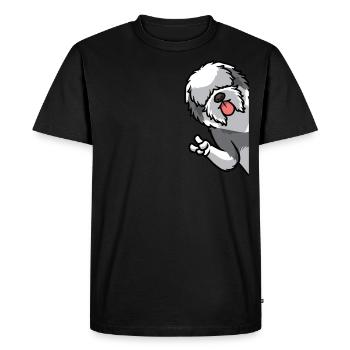 Old English Sheepdog Chien Bobtail - T-shirt Premium bio Homme - noir - Devant - Nico (187cm)