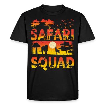 Safari Squad Zoo Animaux africains - T-shirt Premium bio Homme - noir - Devant - Nico (187cm)