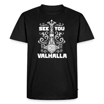 Lac you in Valhalla I Schildmaid Odin Nordiques - T-shirt Premium bio Homme - noir - Devant - Nico (187cm)