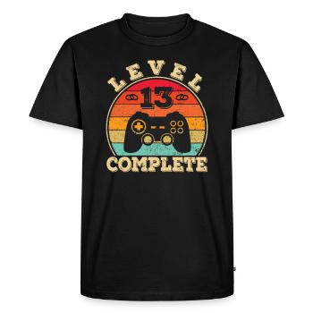 13. Hochzeitstag 13 Jahre Ehe Veilchenhochzeit - Männer Premium Bio T-Shirt - Schwarz - Vorne - Nico (187cm)