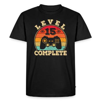 15e anniversaire de mariage 15 ans de mariage Mariage cristallin - T-shirt Premium bio Homme - noir - Devant - Nico (187cm)