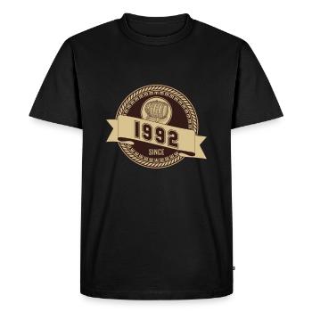 Vintage Legendary since 1992 Anniversaire - T-shirt Premium bio Homme - noir - Devant - Nico (187cm)