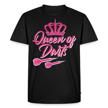 Queen of Fléchettes - Fléchettes drôles - T-shirt Premium bio Homme - noir - Devant - Nico (187cm)