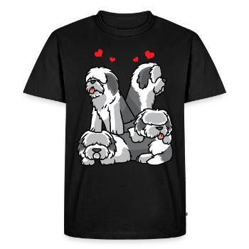 Old English Sheepdog Chien Bobtail - T-shirt Premium bio Homme - noir - Devant - Nico (187cm)