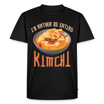 Kimchi Drôle I’d rather be heating kimchi - T-shirt Premium bio Homme - noir - Devant - Nico (187cm)