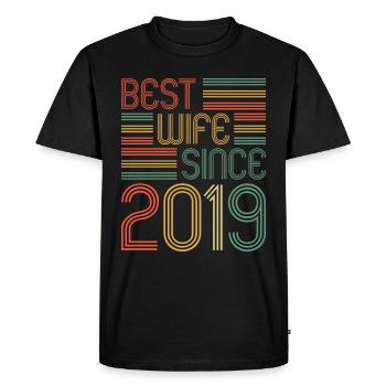 Best Wife since 2019 2nd Wedding Anniversary - Men's Premium Organic T-Shirt - black - Front - Nico (187cm)