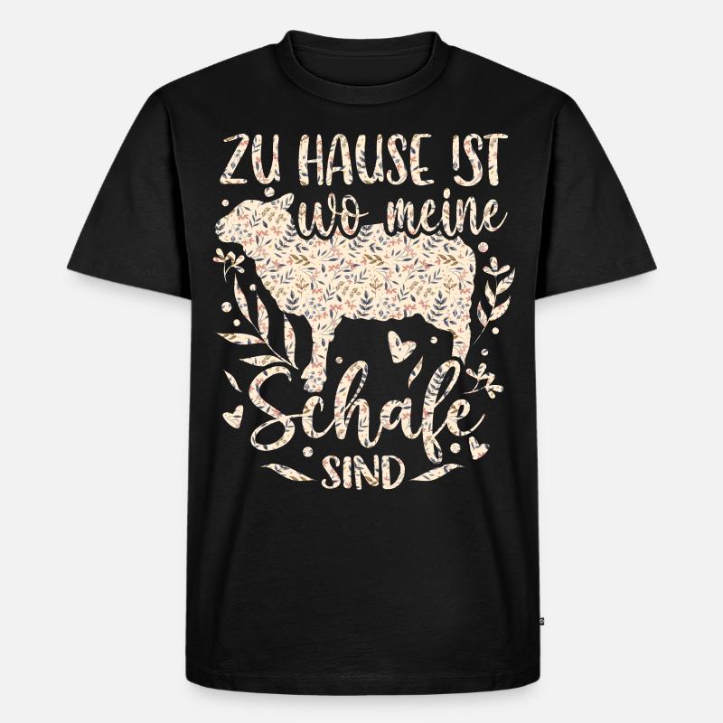 Schaf Schafe Schäferei Schäferin - Männer Premium Bio T-Shirt - Schwarz