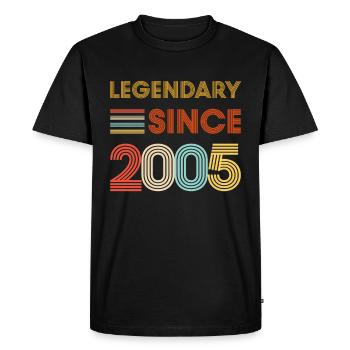 Vintage Legendary since 2005 anniversaire - T-shirt Premium bio Homme - noir - Devant - Nico (187cm)