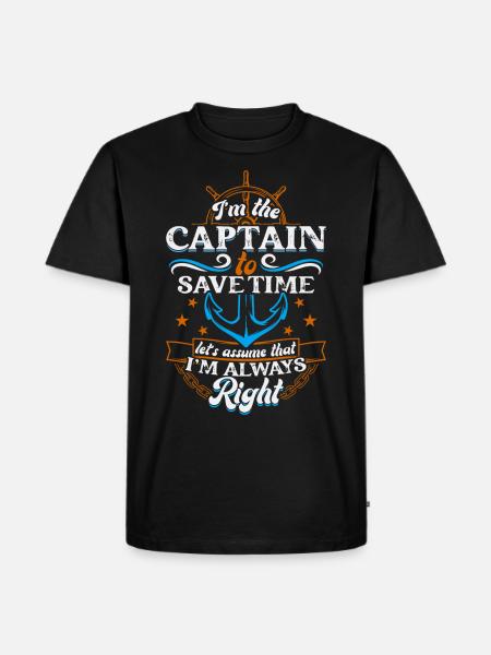 Yachting Sailing Boating Boat Captain - Men's Premium Organic T-Shirt - black