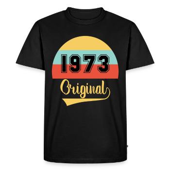 Vintage Orginal 1973 Anniversaire - T-shirt Premium bio Homme - noir - Devant - Nico (187cm)