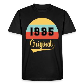 Vintage Orginal 1985 anniversaire - T-shirt Premium bio Homme - noir - Devant - Nico (187cm)