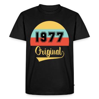 Vintage Orginal 1977 anniversaire - T-shirt Premium bio Homme - noir - Devant - Nico (187cm)