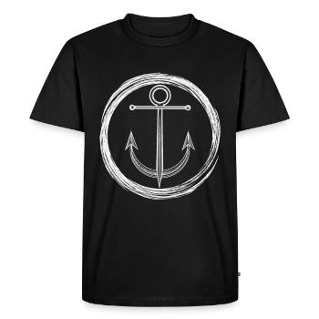 Anchor Nautical Navigator Pier Sea Maritime Captain - Men's Premium Organic T-Shirt - black - Front - Nico (187cm)