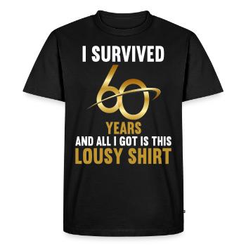 60 ans 60 ans - T-shirt Premium bio Homme - noir - Devant - Nico (187cm)
