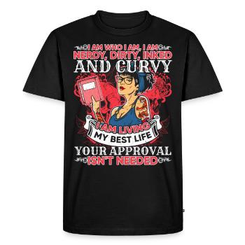 Chers livres Nerdy Curvy Inked Droits des femmes Gesche - T-shirt Premium bio Homme - noir - Devant - Nico (187cm)
