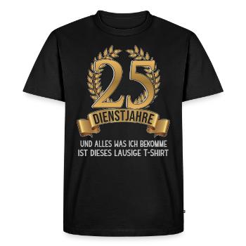 25 ans d’anniversaire de l’entreprise - T-shirt Premium bio Homme - noir - Devant - Nico (187cm)