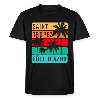 Saint Tropez - Men's Premium Organic T-Shirt - black - Front - Nico (187cm)