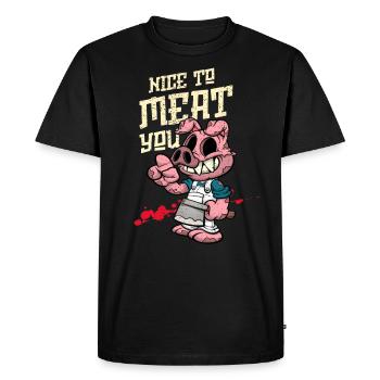 Halloween Pig Butcher Costume Horror Butcher - Men's Premium Organic T-Shirt - black - Front - Nico (187cm)