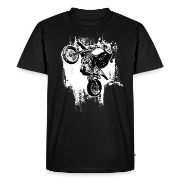 Supermoto / Supermotard / Supermoto Wheelie - T-shirt Premium bio Homme - noir - Devant - Nico (187cm)