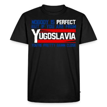 Yugoslavia proverbe blague Yougoslavie - T-shirt Premium bio Homme - noir - Devant - Nico (187cm)