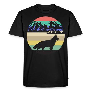 Shepherd Dogs Mountains White Shepherd Dog - Men's Premium Organic T-Shirt - black - Front - Nico (187cm)