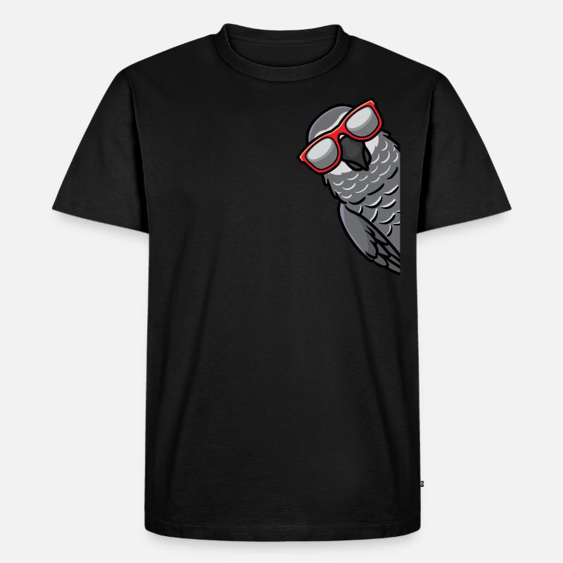 Graupapagei Papagei - Männer Premium Bio T-Shirt - Schwarz