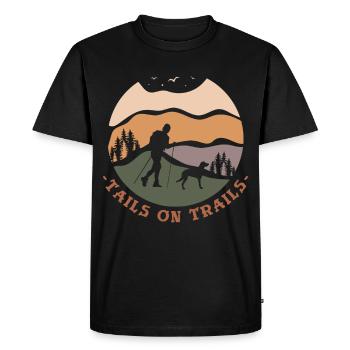 Funny Hiking Hiking with dog - Men's Premium Organic T-Shirt - black - Front - Nico (187cm)