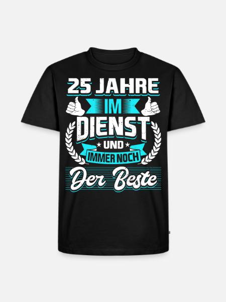 25 Jähriges Dienstjubiläum Firmenjubiläum - Männer Premium Bio T-Shirt - Schwarz