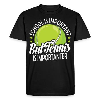 SCHOOL IS IMPORTANT BUT TENNIS IS IMPORTANTER - T-shirt Premium bio Homme - noir - Devant - Nico (187cm)