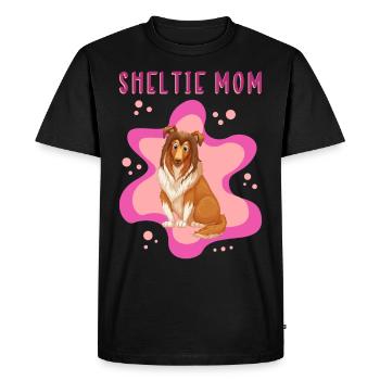 Cadeau de maman de chien de berger de Shetland de maman de Sheltie - T-shirt Premium bio Homme - noir - Devant - Nico (187cm)