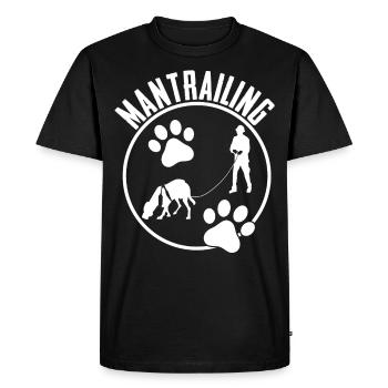 Mantrailing Chien de recherche chien traqueur - T-shirt Premium bio Homme - noir - Devant - Nico (187cm)