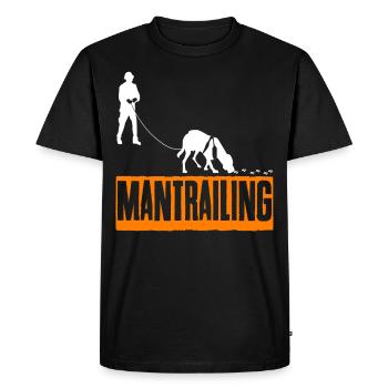 Mantrailing Chien de sauvetage chien traqueur - T-shirt Premium bio Homme - noir - Devant - Nico (187cm)