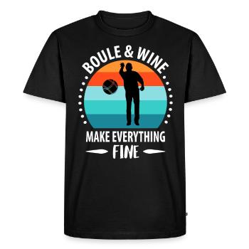 Pétanque Pétanque Pétanque Pétanque Pétanque - T-shirt Premium bio Homme - noir - Devant - Nico (187cm)