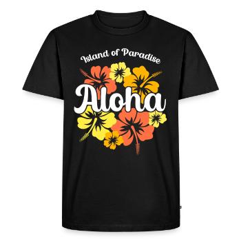 Aloha Island Of Paradise - T-shirt Premium bio Homme - noir - Devant - Nico (187cm)