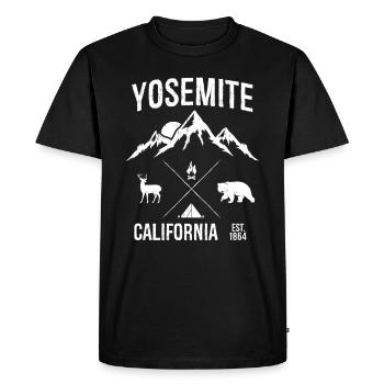 Yosemite California - Men's Premium Organic T-Shirt - black - Front - Nico (187cm)