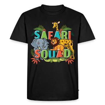 Safari Squad Zoo Animaux africains - T-shirt Premium bio Homme - noir - Devant - Nico (187cm)