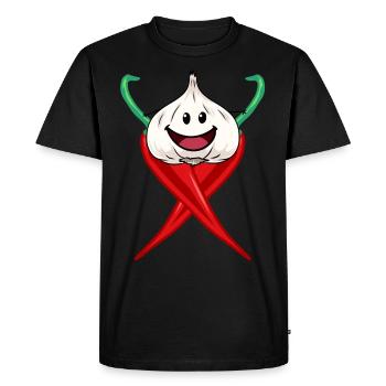 Piment piment épices ail oignon cuisine - T-shirt Premium bio Homme - noir - Devant - Nico (187cm)