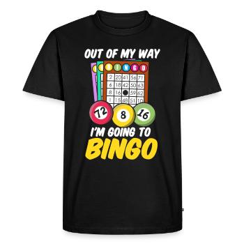 Bingo Cards Out of my way dans le going to Bingo - T-shirt Premium bio Homme - noir - Devant - Nico (187cm)