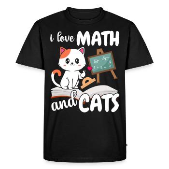 I love math and cats math - Men's Premium Organic T-Shirt - black - Front - Nico (187cm)