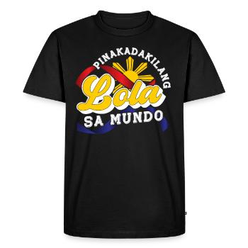 Pinoy Pinakadakilang Lola sa Mundo - Men's Premium Organic T-Shirt - black - Front - Nico (187cm)